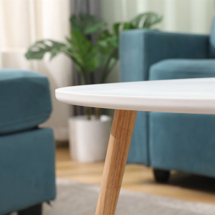 זוג שולחנות קפה דגם COFFEE צבע לבן בשילוב עץ מתצוגה ועודפים