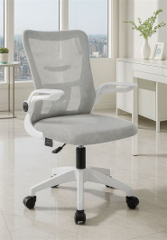 כסא מנהלים יוקרתי עם ידיות מתכווננות דגם XP-12 צבע אפור לבן מתצוגה ועודפים Americanstyle