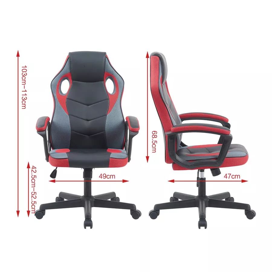 כסא גיימינג דגם Gamer צבע שחור אדום ****ללא אריזה מקורית