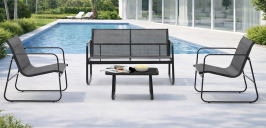 מערכת ישיבה ארבעה חלקים דגם TOLOZ צבע שחור במכירה מוקדמת 45 ימי עסקים Americanstyle