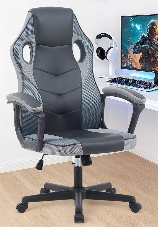 כסא גיימינג דגם Gamer צבע שחור אפור מתצוגה ועודפים