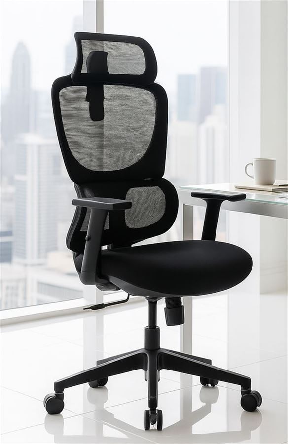 כסא מנהלים עם כרית תמיכה וידיות מתכווננות דגם XP-10 מתצוגה ועודפים