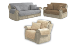 סט 3 כיסויי סלון דו צדדי חום בז' מעודפים ***ללא אריזה מקורית Americanstyle