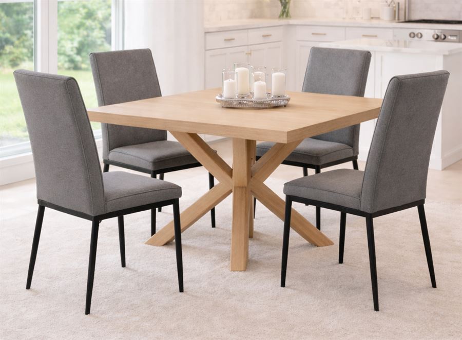 רביעיית כסאות לפינת אוכל דגם Henry צבע אפור במכירה מוקדמת 30 ימי עסקים