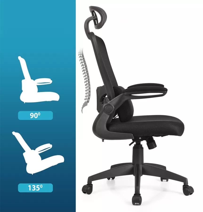כסא מנהלים יוקרתי במכירה מוקדמת 45 ימי עסקים עם גב גבוה וידיות מתכווננות דגם TPX-10 צבע שחור
