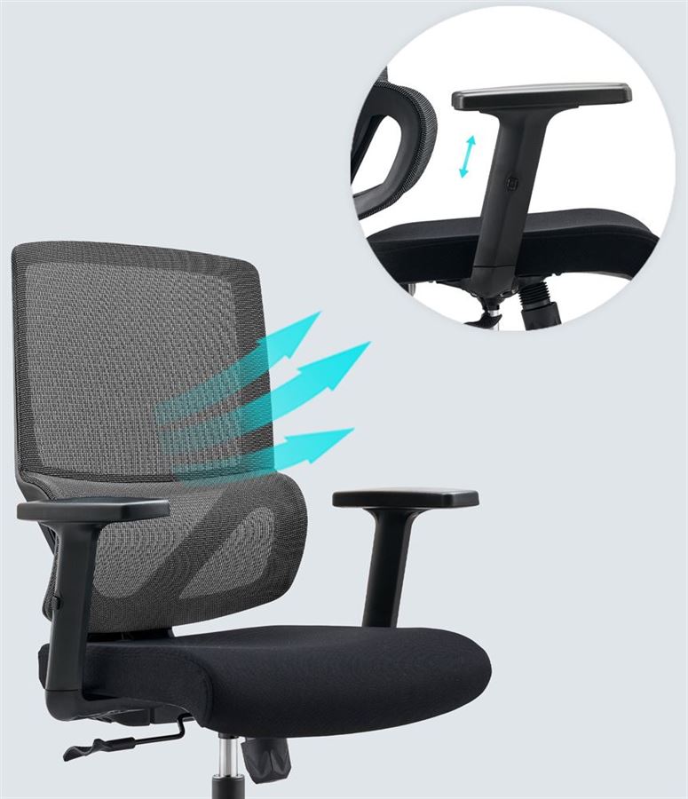 כסא מנהלים עם כרית תמיכה וידיות מתכווננות דגם XP-9 מתצוגה ועודפים