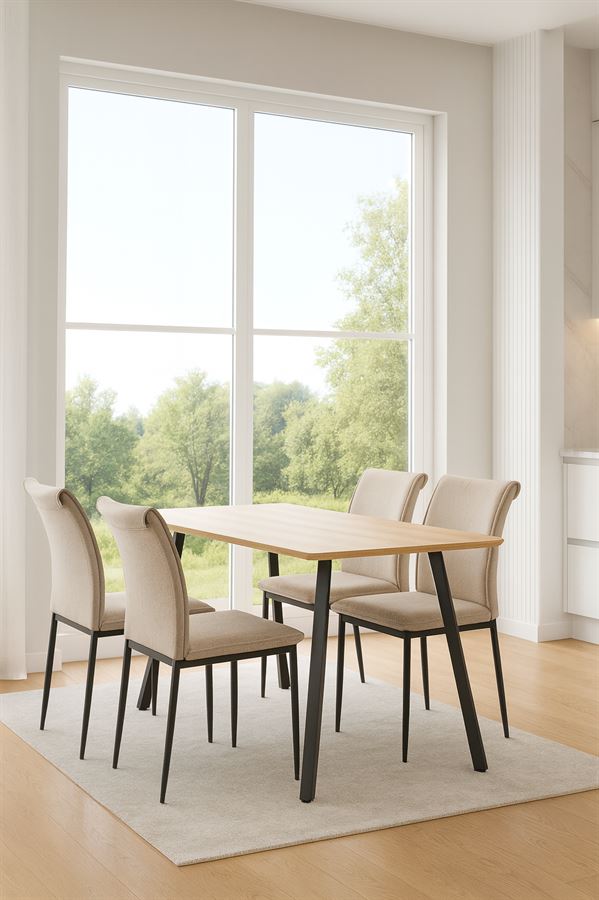 שולחן אוכל מודרני דגם Henry מתאים ל-6 סועדים מתצוגה ועודפים
