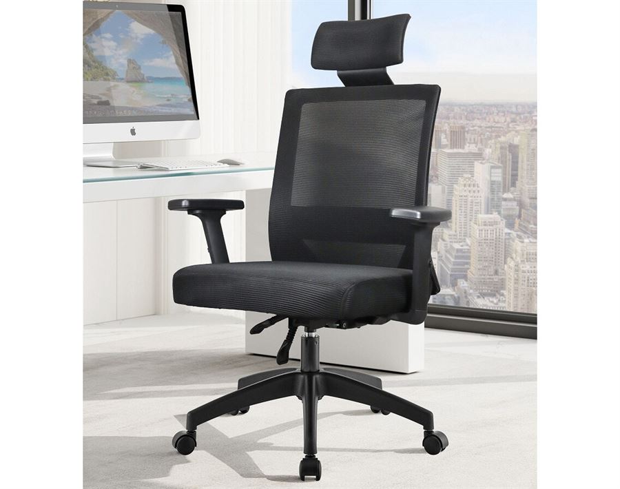 כסא מנהלים רחב עם ידיות מתכווננות ומשענת ראש דגם XP-17 מתצוגה ועודפים