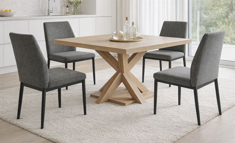 רביעיית כסאות לפינת אוכל דגם MADRID צבע אפור במכירה מוקדמת 30 ימי עסקים