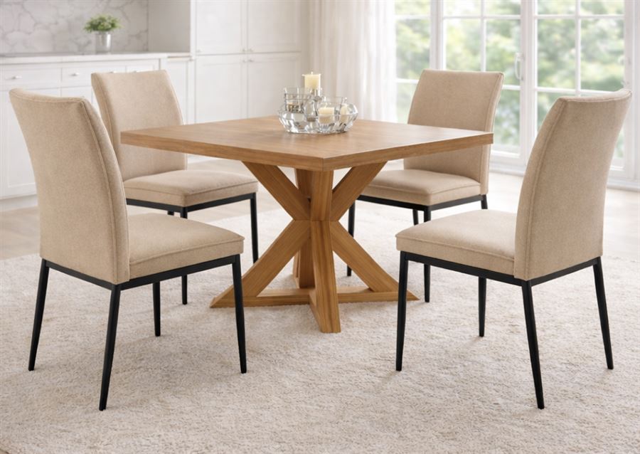 רביעיית כסאות לפינת אוכל דגם Henry צבע חום במכירה מוקדמת 30 ימי עסקים