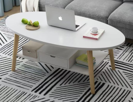 שולחן אירוח אלגנטי עם מקום אחסון דגם Miles צבע לבן מתצוגה ועודפים ***באיסוף עצמי בלבד Americanstyle