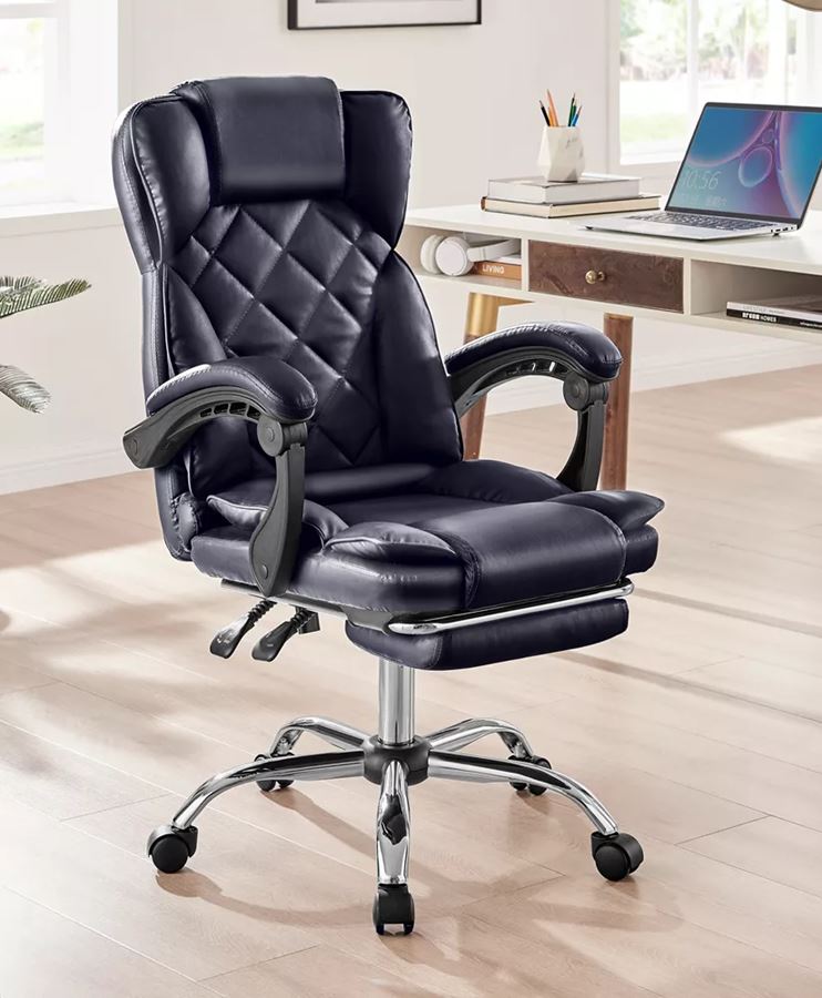 כסא מנהלים מרופד דגם LEONARDO עם הדום נשלף צבע חום במכירה מוקדמת 21 ימי עסקים