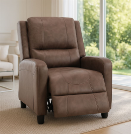 כורסת טלוויזיה עם ריקליינר דגם Hamilton צבע חום כהה מתצוגה ועודפים Americanstyle