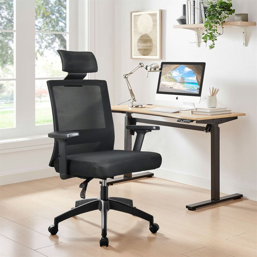 כסא מנהלים רחב עם ידיות מתכווננות ומשענת ראש דגם XP-17 מתצוגה ועודפים