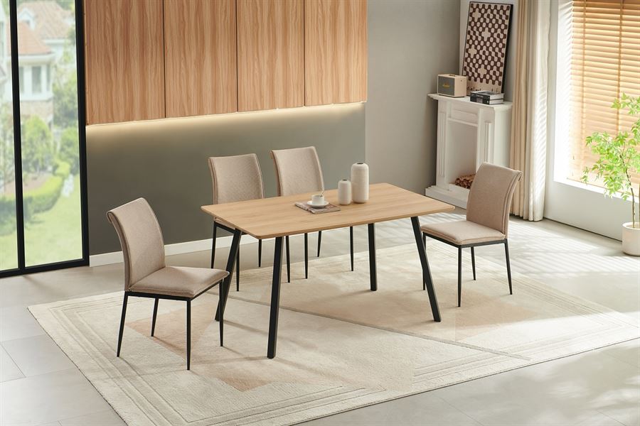 שולחן אוכל מודרני דגם Henry מתאים ל-6 סועדים מתצוגה ועודפים