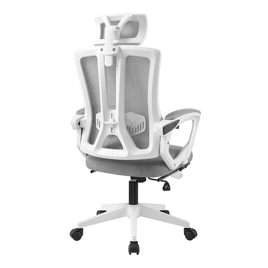 כסא מנהלים יוקרתי עם הדום נשלף דגם XP-50 צבע לבן אפור במכירה מוקדמת 21 ימי עסקים