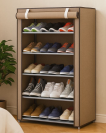 ארונית נעליים 5 קומות עם כיסוי בד במכירה מוקדמת 21 ימי עסקים Americanstyle