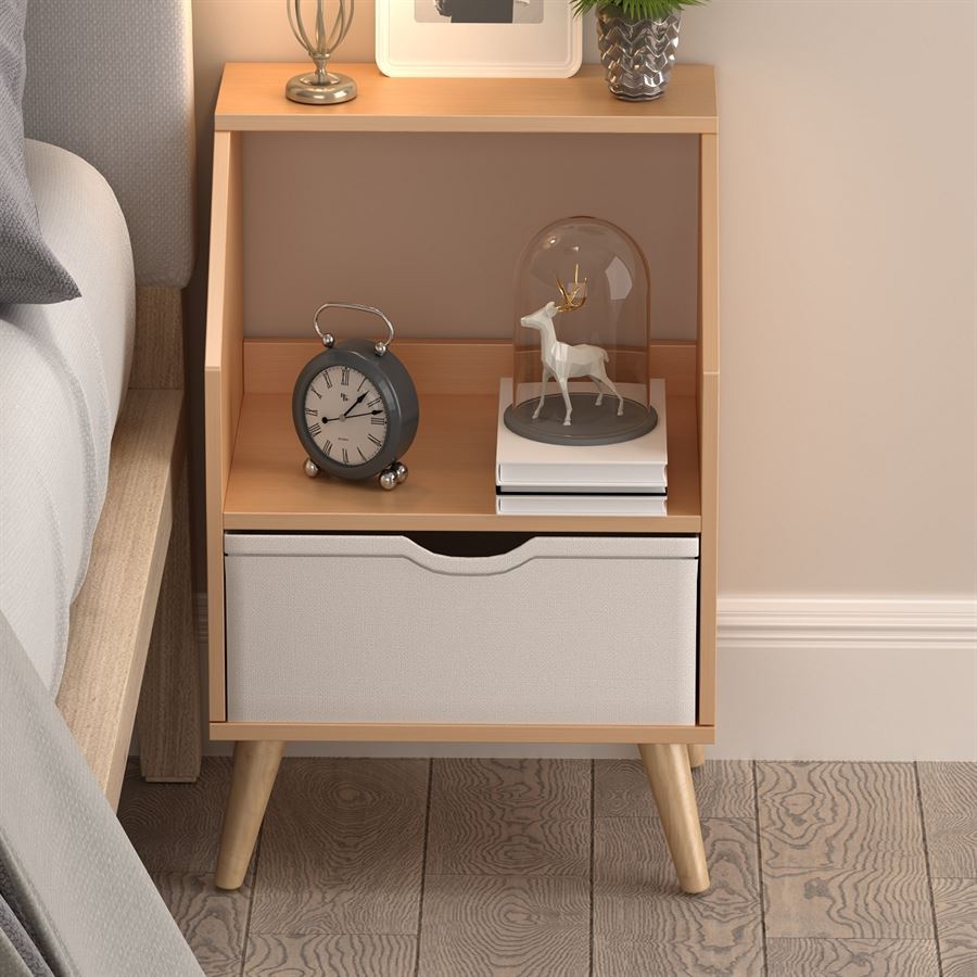 שידת לילה אלגנטית דגם ANABLE עץ טבעי מתצוגה ועודפים