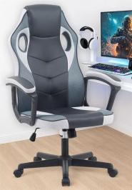 כסא גיימינג דגם Gamer צבע שחור לבן מתצוגה ועודפים Americanstyle