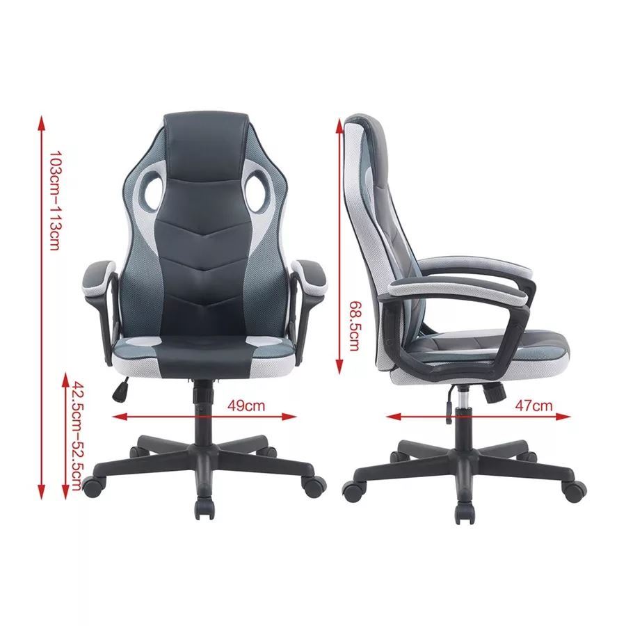 כסא גיימינג דגם Gamer צבע שחור אפור מתצוגה ועודפים