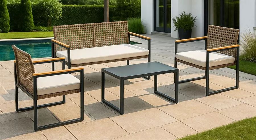 סט ריהוט גינה יוקרתי דגם Santa Monica צבע חום