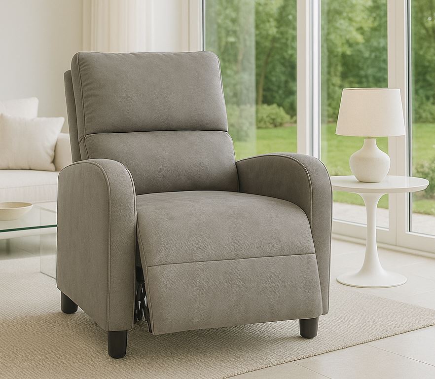 כורסת טלוויזיה עם ריקליינר דגם Henry צבע בז' מתצוגה ועודפים