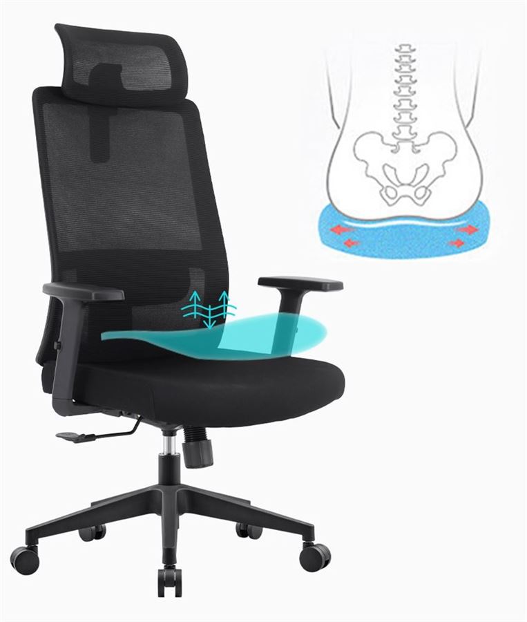 כסא מנהלים גבוה עם ידיות מתכווננות דגם XP-5 מתצוגה ועודפים