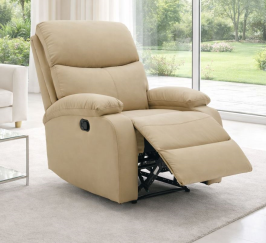 כורסת טלוויזיה מרופדת עם ריקליינר דגם Austin צבע בז' כהה ***במכירה מוקדמת 30 ימי עסקים Americanstyle