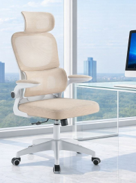 כסא מנהלים עם משענת גב וידיות מתכווננות דגם XP-40 צבע בז' לבן במכירה מוקדמת 14 ימי עסקים Americanstyle