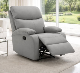 כורסת טלוויזיה מרופדת עם ריקליינר דגם Austin צבע אפור כהה ***במכירה מוקדמת 30 ימי עסקים Americanstyle