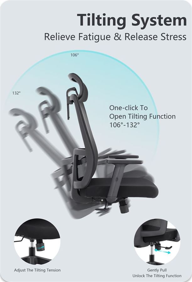 כסא מנהלים גבוה עם ידיות מתכווננות דגם XP-5 מתצוגה ועודפים