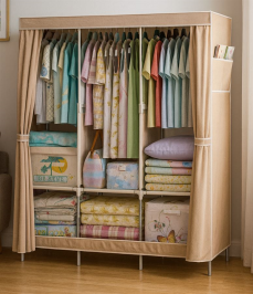 ארונית אחסון לבגדים ונעליים עם כיסוי בד במכירה מוקדמת 21 ימי עסקים Americanstyle