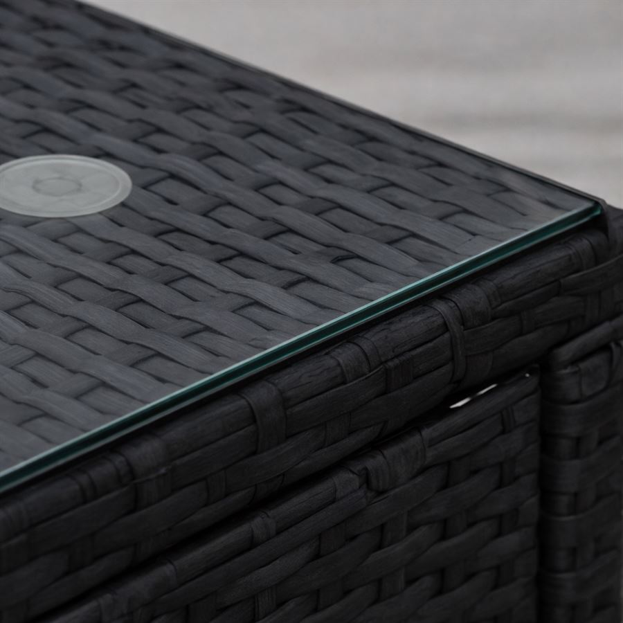 מערכת ישיבה פינתית לחצר דגם SANTA MONICA צבע שחור במכירה מוקדמת 45 ימי עסקים