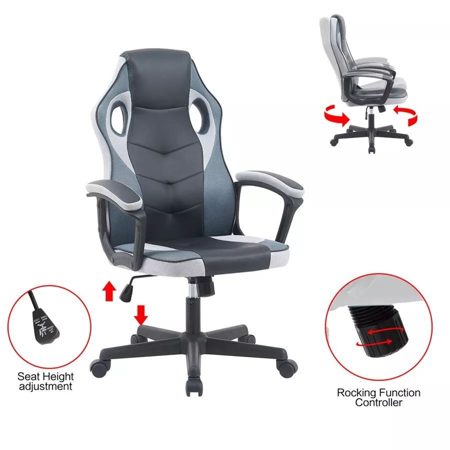 כסא גיימינג דגם Gamer צבע שחור אפור מתצוגה ועודפים