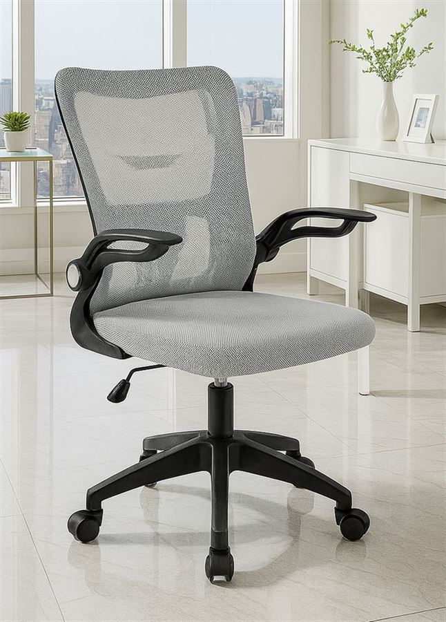 כסא מחשב יוקרתי עם ידיות מתכווננות דגם XP-12 צבע שחור אפור מתצוגה ועודפים