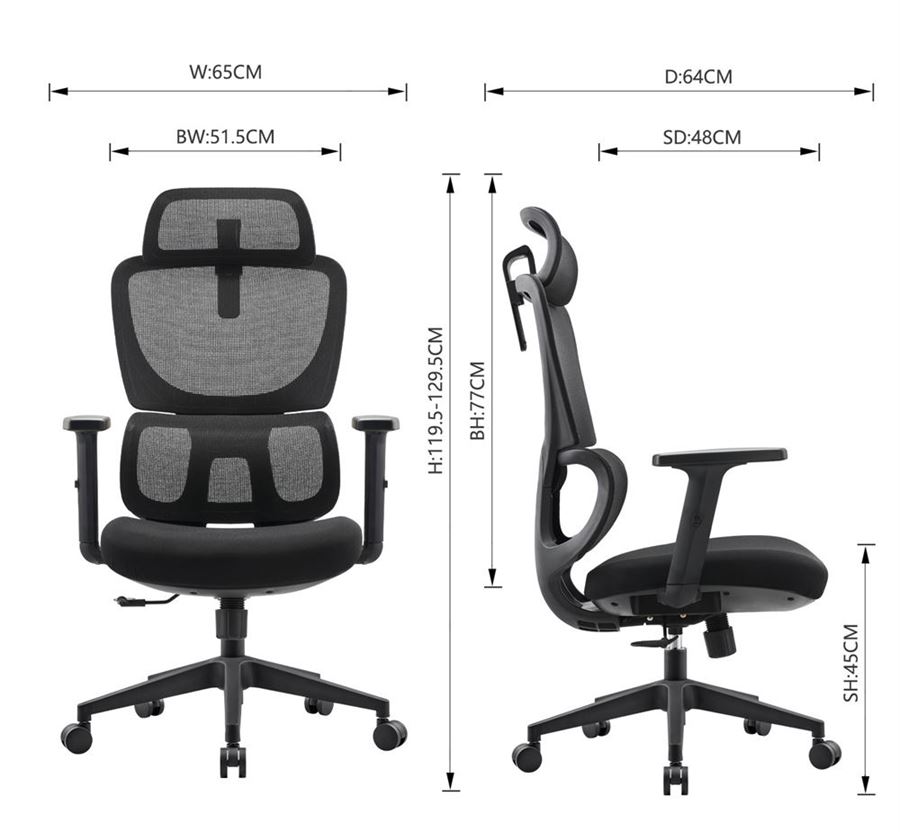 כסא מנהלים עם כרית תמיכה וידיות מתכווננות דגם XP-10 מתצוגה ועודפים